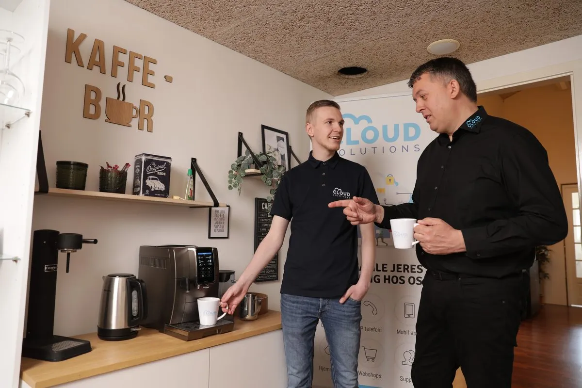 Kollegaer i Cloud Zolutions kaffe-bar